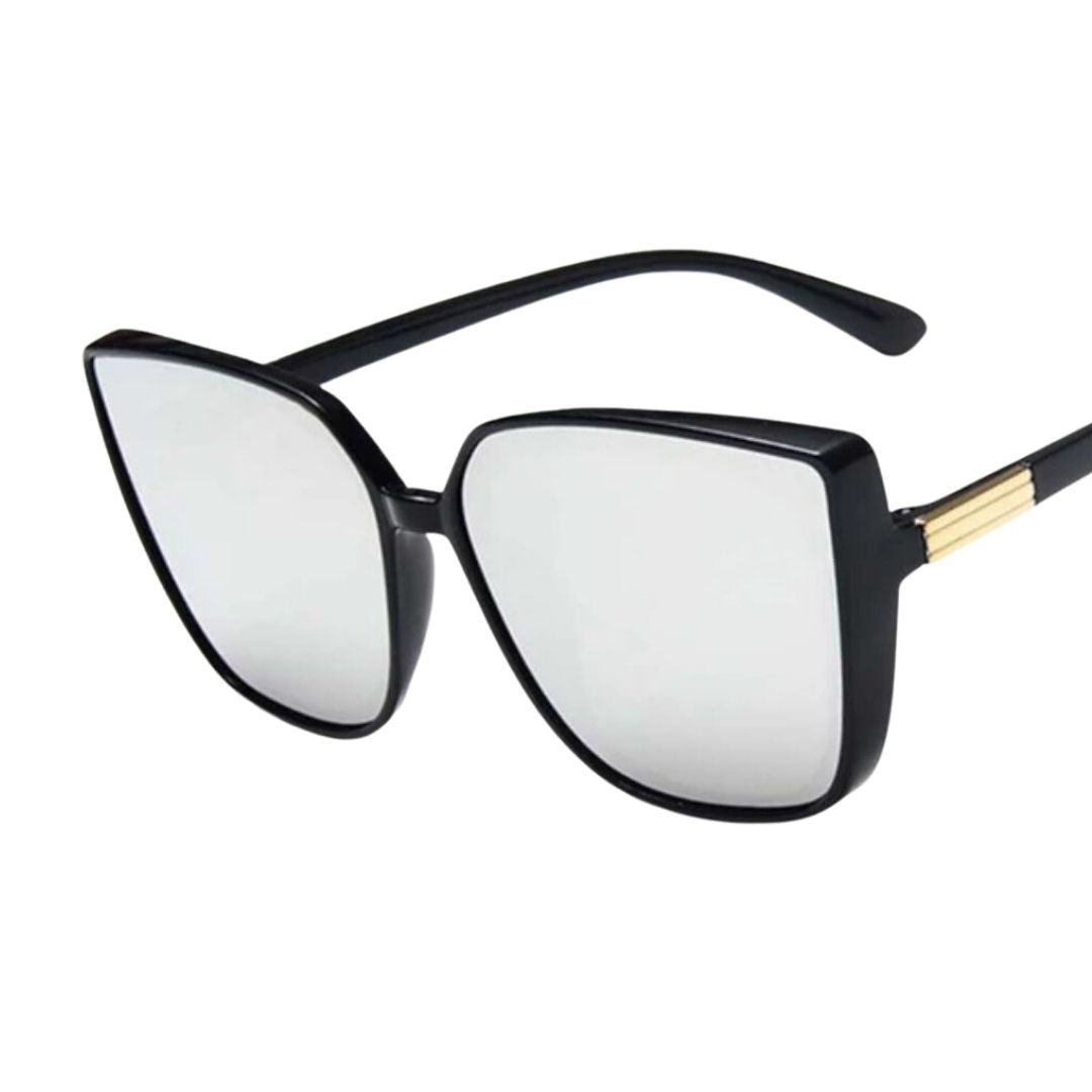 LovelyLux Cat Eye Sunglasses Woman Vintage Black Mirror cool and sexy