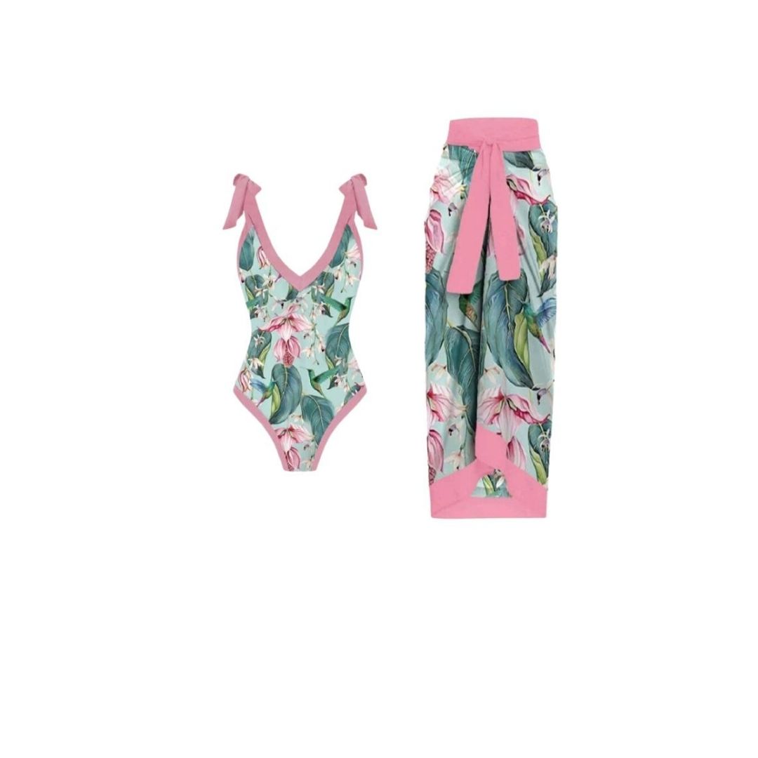 Lovelylux Lux Garden Pink One-Piece Swimsuit